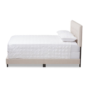 Baxton Studio Audrey Modern and Contemporary Light Beige Fabric Upholstered Queen Size Bed Baxton Studio-0-Minimal And Modern - 3