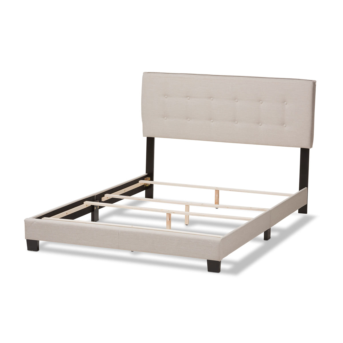 Baxton Studio Audrey Modern and Contemporary Light Beige Fabric Upholstered Full Size Bed Baxton Studio-0-Minimal And Modern - 4