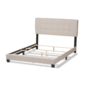Baxton Studio Audrey Modern and Contemporary Light Beige Fabric Upholstered Queen Size Bed Baxton Studio-0-Minimal And Modern - 4