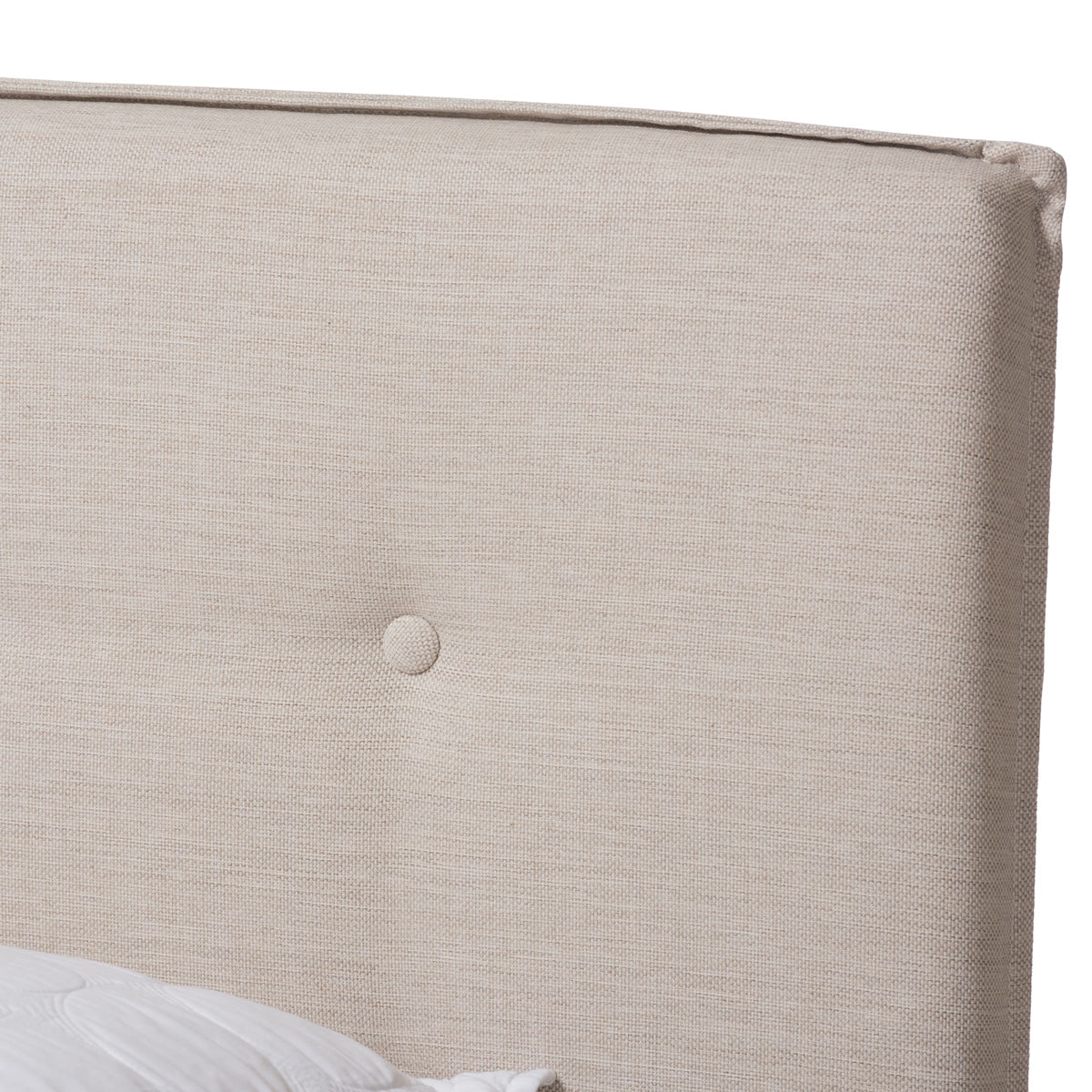 Baxton Studio Audrey Modern and Contemporary Light Beige Fabric Upholstered King Size Bed Baxton Studio-0-Minimal And Modern - 5