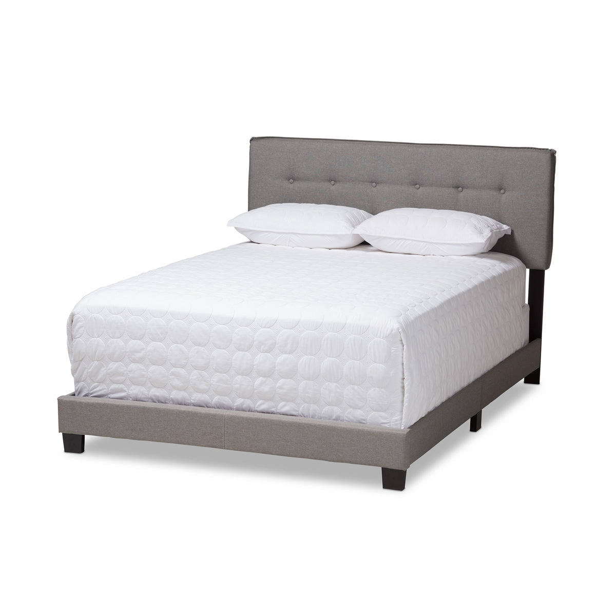 Baxton Studio Audrey Modern and Contemporary Light Grey Fabric Upholstered Full Size Bed Baxton Studio-0-Minimal And Modern - 1
