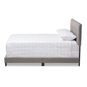 Baxton Studio Audrey Modern and Contemporary Light Grey Fabric Upholstered King Size Bed Baxton Studio-0-Minimal And Modern - 3