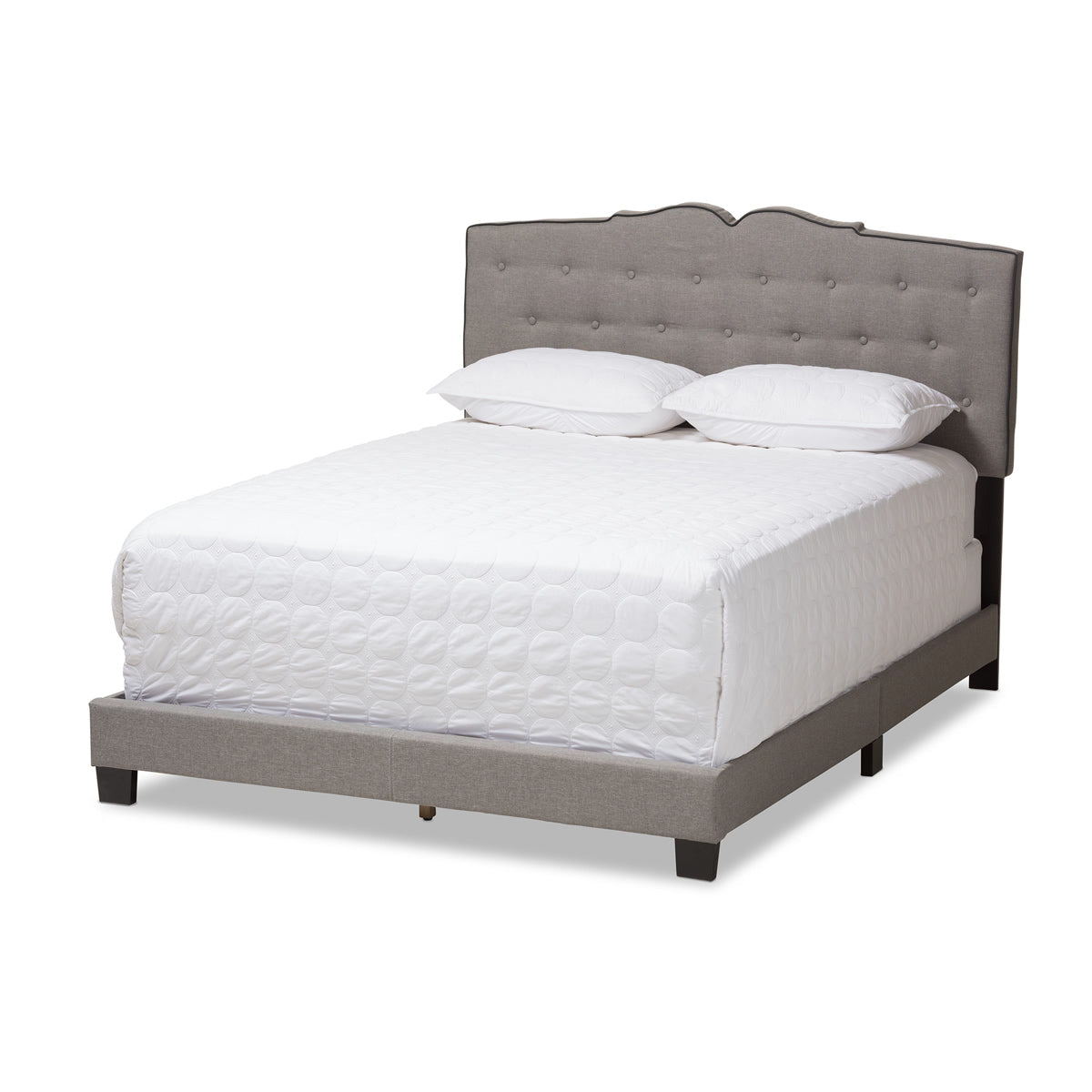 Baxton Studio Vivienne Modern and Contemporary Light Grey Fabric Upholstered Full Size Bed Baxton Studio-0-Minimal And Modern - 1