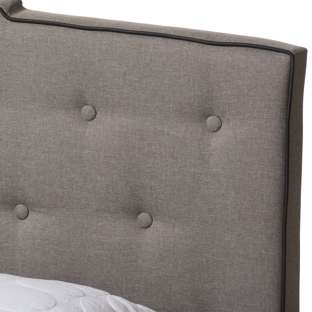 Baxton Studio Vivienne Modern and Contemporary Light Grey Fabric Upholstered Queen Size Bed Baxton Studio-0-Minimal And Modern - 5