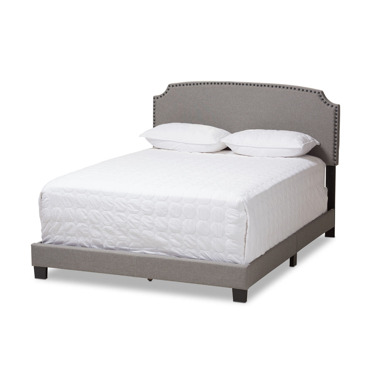 Baxton Studio Odette Modern and Contemporary Light Grey Fabric Upholstered King Size Bed Baxton Studio-0-Minimal And Modern - 1