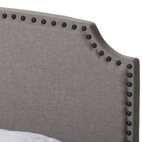 Baxton Studio Odette Modern and Contemporary Light Grey Fabric Upholstered Queen Size Bed Baxton Studio-0-Minimal And Modern - 5