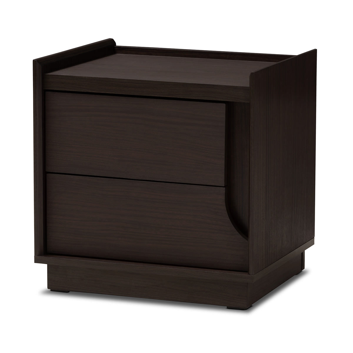 Baxton Studio Larsine Modern and Contemporary Brown Finished 2-Drawer Nightstand Baxton Studio-nightstands-Minimal And Modern - 1
