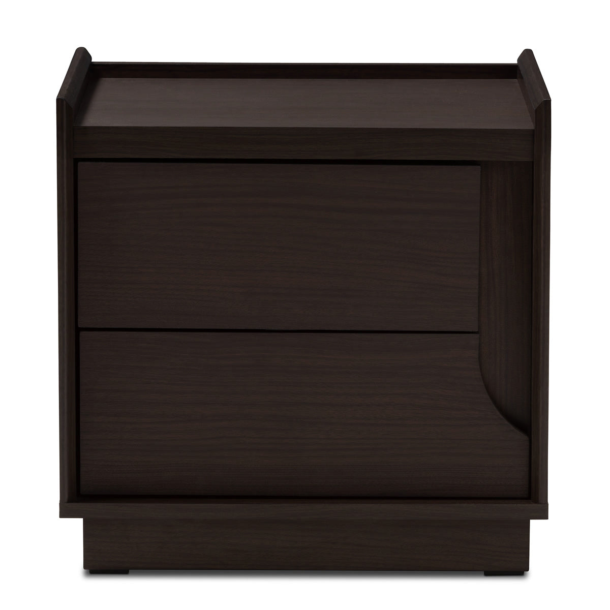 Baxton Studio Larsine Modern and Contemporary Brown Finished 2-Drawer Nightstand Baxton Studio-nightstands-Minimal And Modern - 3