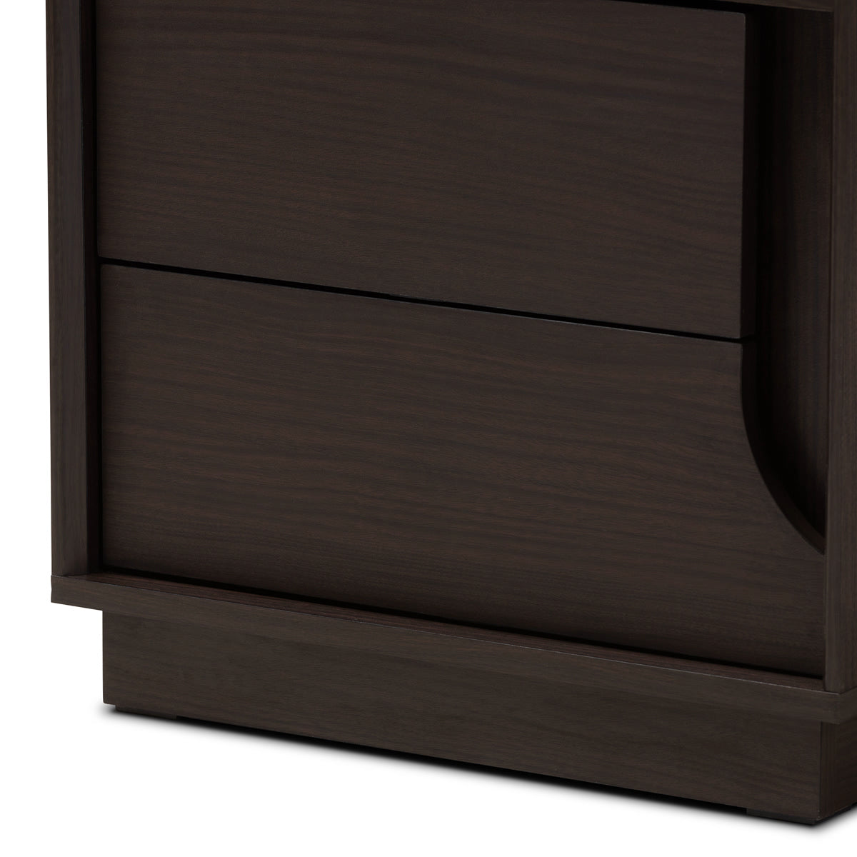 Baxton Studio Larsine Modern and Contemporary Brown Finished 2-Drawer Nightstand Baxton Studio-nightstands-Minimal And Modern - 5