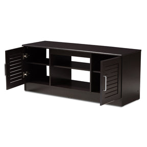 Baxton Studio Gianna Modern and Contemporary Wenge Brown Finished TV Stand Baxton Studio-TV Stands-Minimal And Modern - 2