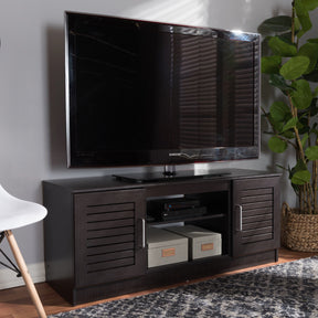 Baxton Studio Gianna Modern and Contemporary Wenge Brown Finished TV Stand Baxton Studio-TV Stands-Minimal And Modern - 6