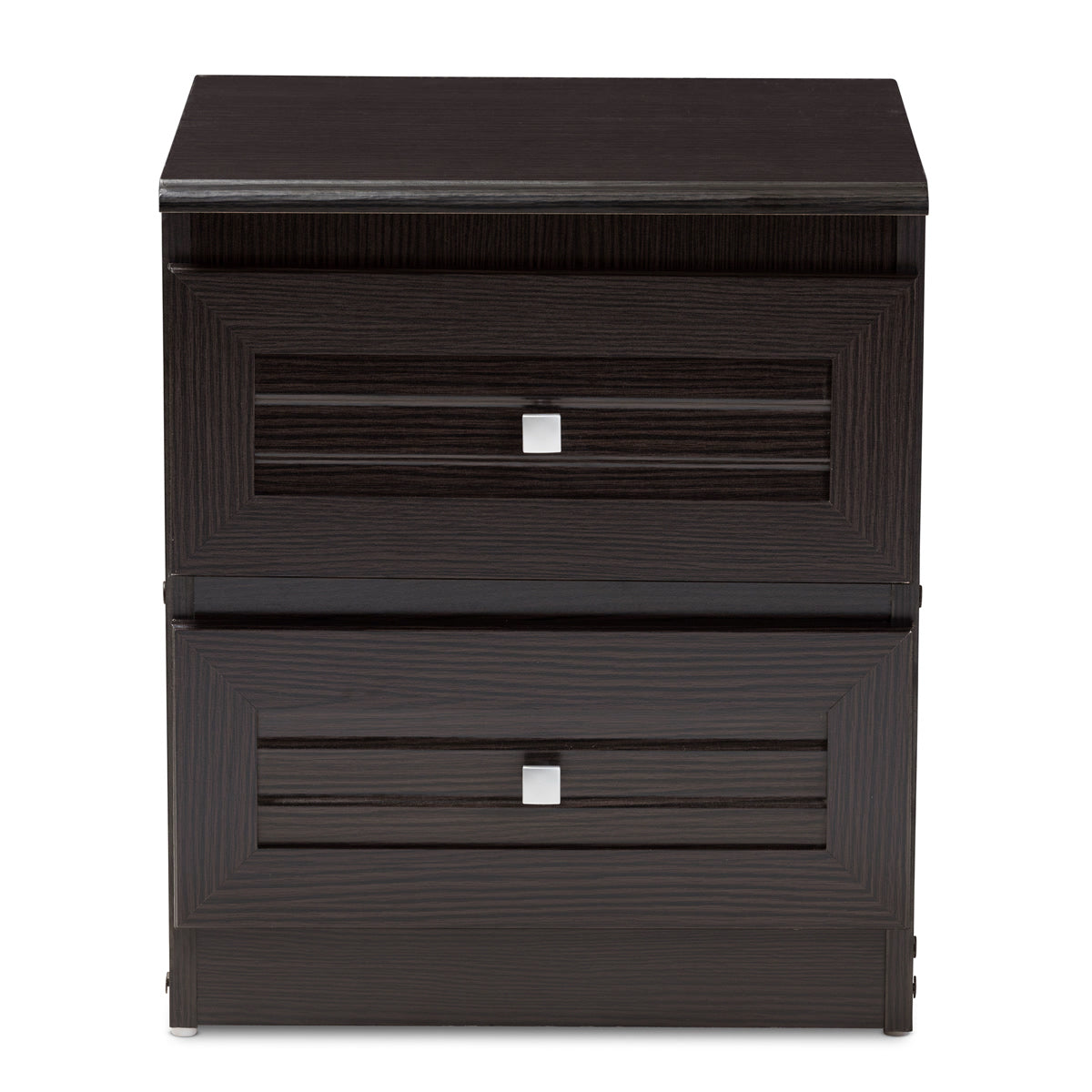 Baxton Studio Carine Modern and Contemporary Wenge Brown Finished 2-Drawer Nightstand Baxton Studio-nightstands-Minimal And Modern - 3
