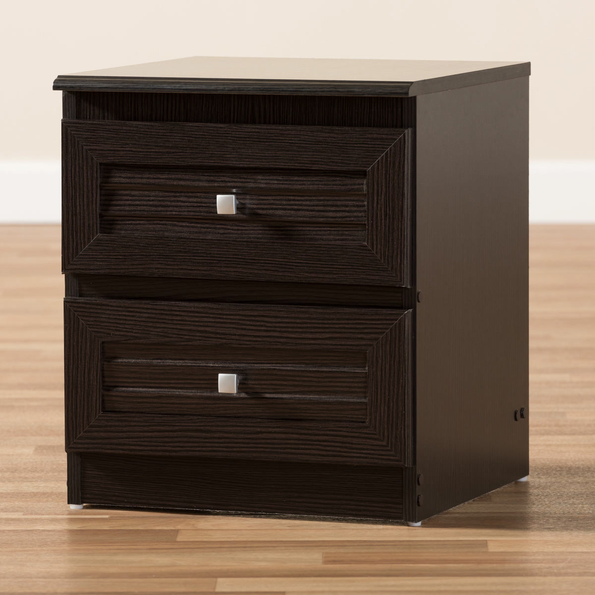 Baxton Studio Carine Modern and Contemporary Wenge Brown Finished 2-Drawer Nightstand Baxton Studio-nightstands-Minimal And Modern - 8