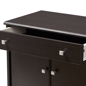 Baxton Studio Dariell Modern and Contemporary Wenge Brown Finished Shoe Cabinet Baxton Studio-0-Minimal And Modern - 7