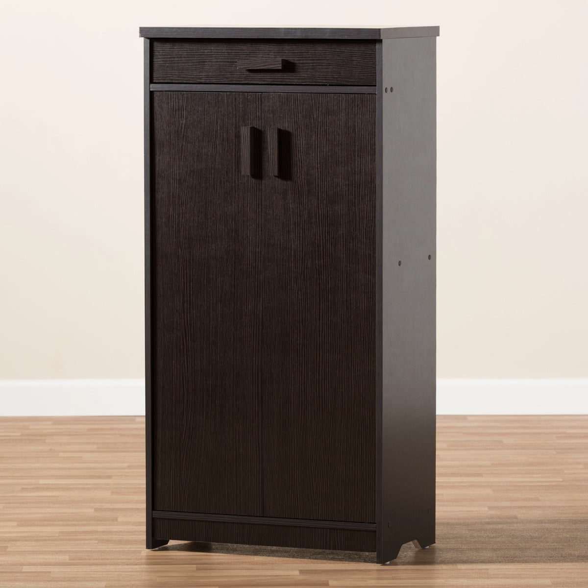 Baxton Studio Bienna Modern and Contemporary Wenge Brown Finished Shoe Cabinet Baxton Studio-0-Minimal And Modern - 3