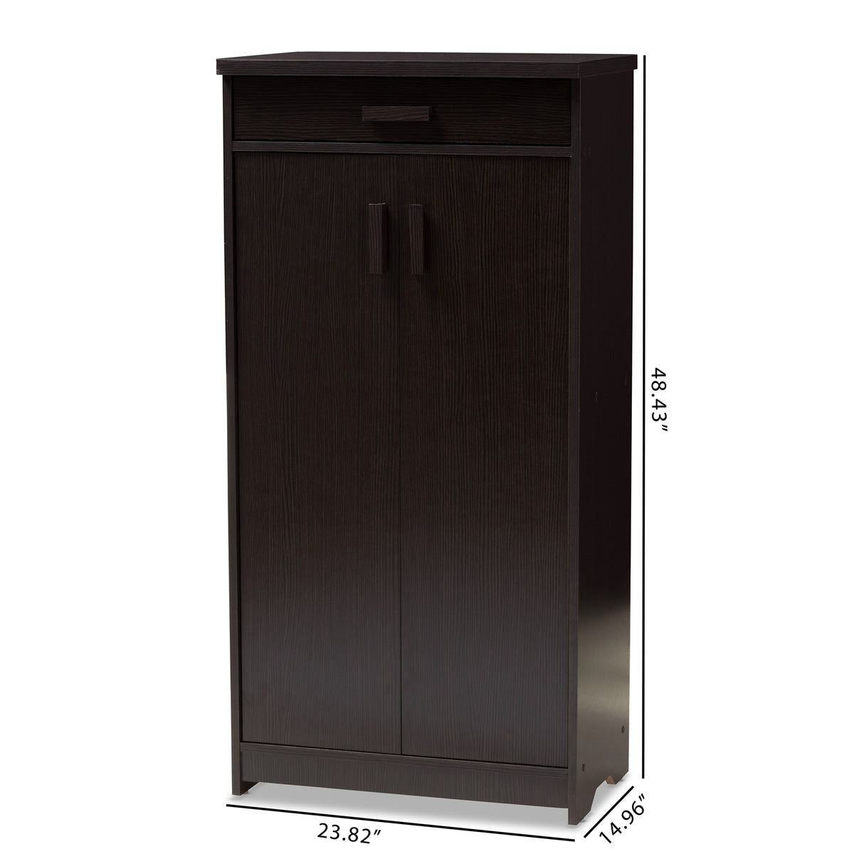 Baxton Studio Bienna Modern and Contemporary Wenge Brown Finished Shoe Cabinet Baxton Studio-0-Minimal And Modern - 4