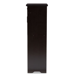 Baxton Studio Bienna Modern and Contemporary Wenge Brown Finished Shoe Cabinet Baxton Studio-0-Minimal And Modern - 7