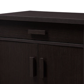 Baxton Studio Bienna Modern and Contemporary Wenge Brown Finished Shoe Cabinet Baxton Studio-0-Minimal And Modern - 8