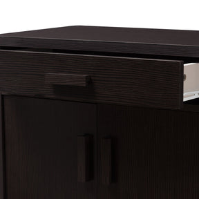 Baxton Studio Bienna Modern and Contemporary Wenge Brown Finished Shoe Cabinet Baxton Studio-0-Minimal And Modern - 9