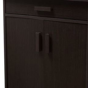 Baxton Studio Bienna Modern and Contemporary Wenge Brown Finished Shoe Cabinet Baxton Studio-0-Minimal And Modern - 10