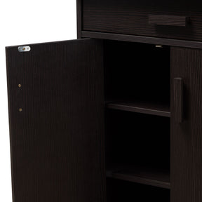 Baxton Studio Bienna Modern and Contemporary Wenge Brown Finished Shoe Cabinet Baxton Studio-0-Minimal And Modern - 11