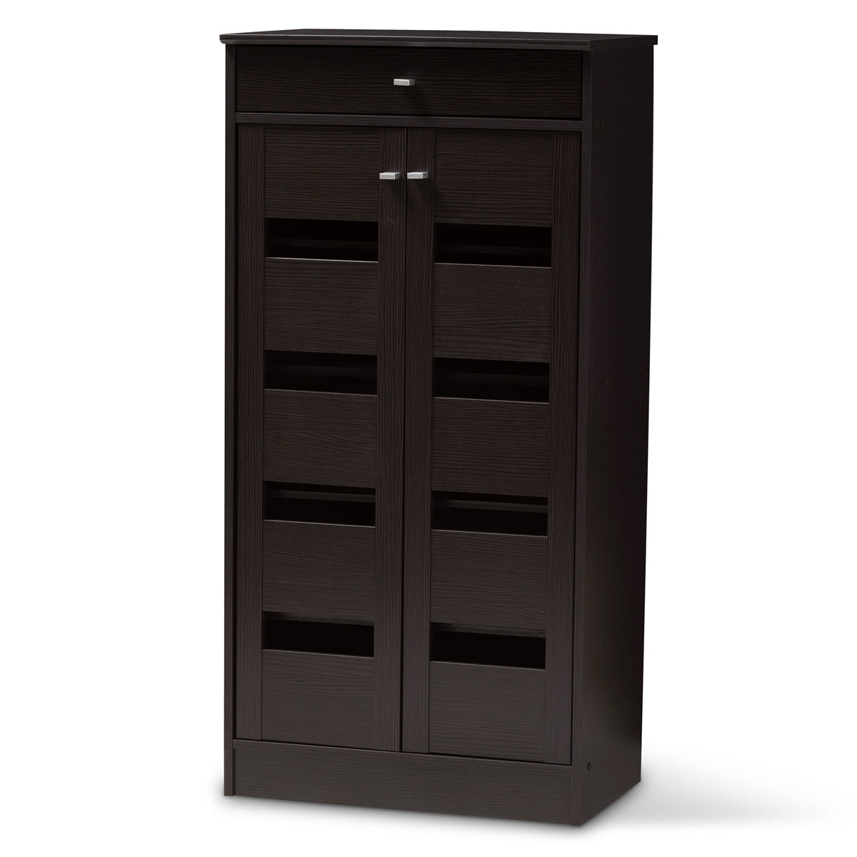 Baxton Studio Acadia Modern and Contemporary Wenge Brown Finished Shoe Cabinet Baxton Studio-0-Minimal And Modern - 1