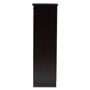 Baxton Studio Acadia Modern and Contemporary Wenge Brown Finished Shoe Cabinet Baxton Studio-0-Minimal And Modern - 7