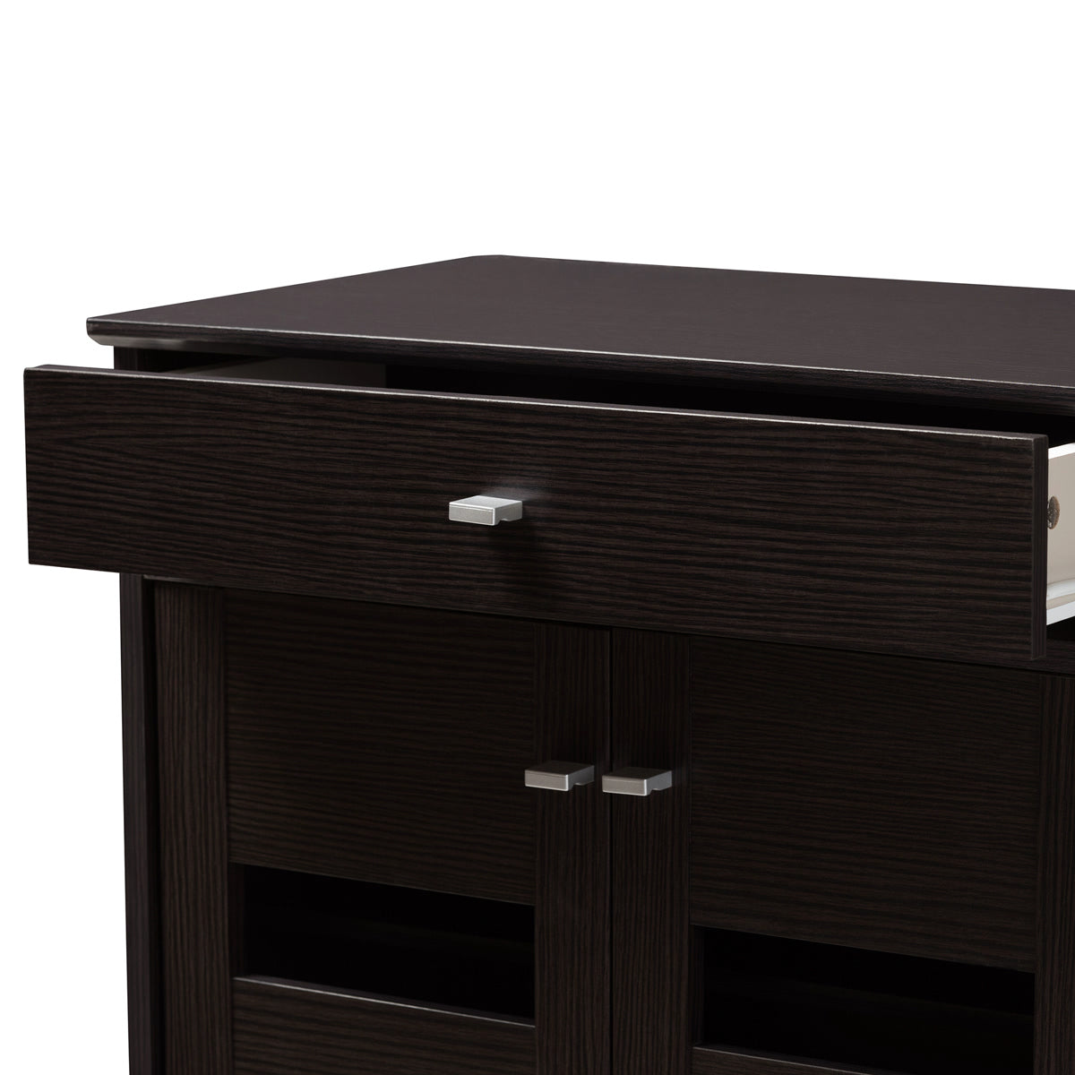 Baxton Studio Acadia Modern and Contemporary Wenge Brown Finished Shoe Cabinet Baxton Studio-0-Minimal And Modern - 9