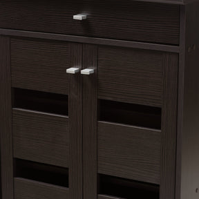 Baxton Studio Acadia Modern and Contemporary Wenge Brown Finished Shoe Cabinet Baxton Studio-0-Minimal And Modern - 10
