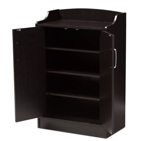 Baxton Studio Verdell Modern and Contemporary Wenge Brown Finished Shoe Cabinet Baxton Studio-0-Minimal And Modern - 3