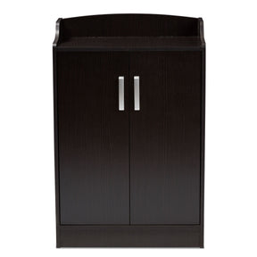 Baxton Studio Verdell Modern and Contemporary Wenge Brown Finished Shoe Cabinet Baxton Studio-0-Minimal And Modern - 4