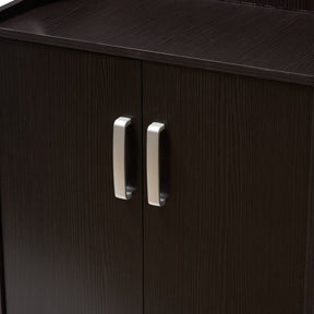 Baxton Studio Verdell Modern and Contemporary Wenge Brown Finished Shoe Cabinet Baxton Studio-0-Minimal And Modern - 6