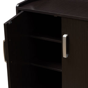 Baxton Studio Verdell Modern and Contemporary Wenge Brown Finished Shoe Cabinet Baxton Studio-0-Minimal And Modern - 7