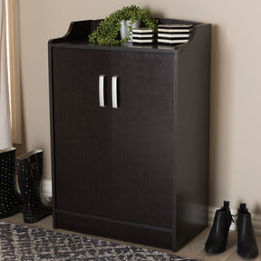Baxton Studio Verdell Modern and Contemporary Wenge Brown Finished Shoe Cabinet Baxton Studio-0-Minimal And Modern - 8