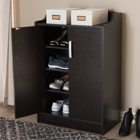 Baxton Studio Verdell Modern and Contemporary Wenge Brown Finished Shoe Cabinet Baxton Studio-0-Minimal And Modern - 9