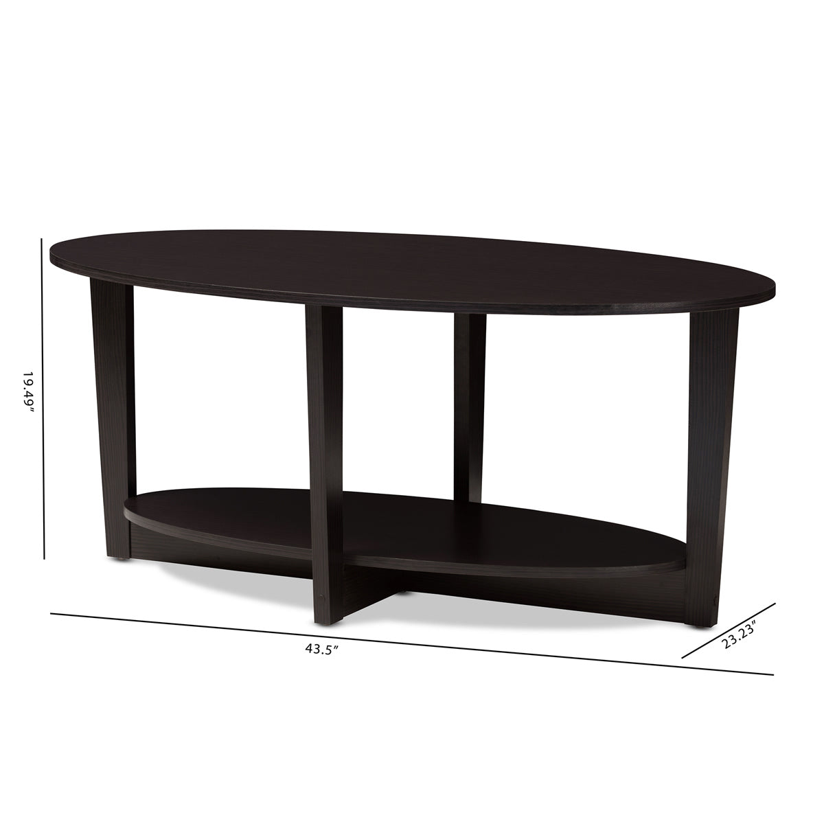 Baxton Studio Jacintha Modern and Contemporary Wenge Brown Finished Coffee Table Baxton Studio-coffee tables-Minimal And Modern - 7
