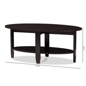 Baxton Studio Ancelina Modern and Contemporary Wenge Brown Finished Coffee Table Baxton Studio-coffee tables-Minimal And Modern - 7
