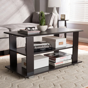 Baxton Studio Joliette Modern and Contemporary Wenge Brown Finished Coffee Table Baxton Studio-coffee tables-Minimal And Modern - 5