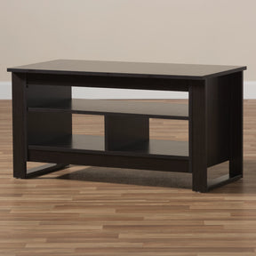 Baxton Studio Nerissa Modern and Contemporary Wenge Brown Finished Coffee Table Baxton Studio-coffee tables-Minimal And Modern - 6