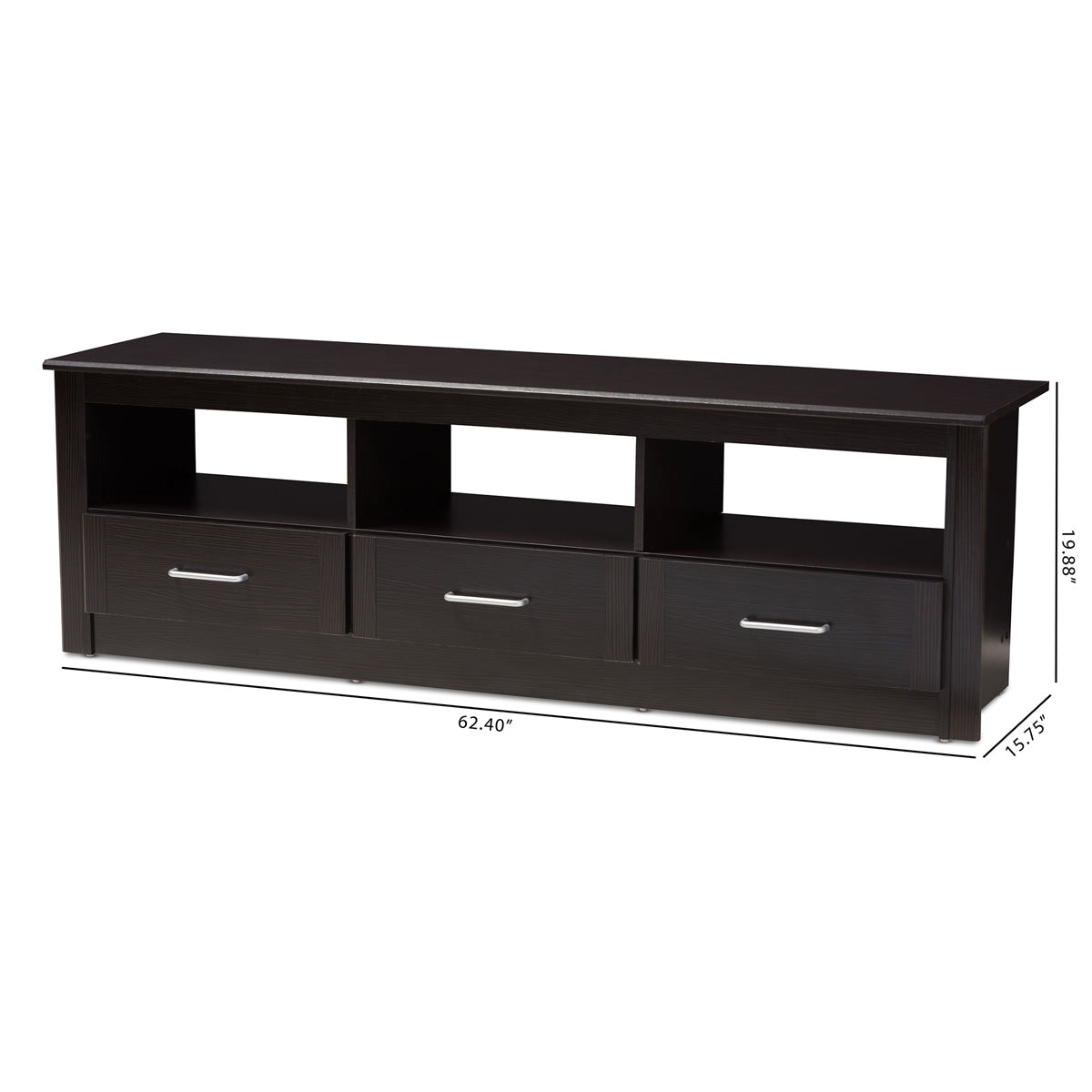 Baxton Studio Ryleigh Modern and Contemporary Wenge Brown Finished TV Stand Baxton Studio-TV Stands-Minimal And Modern - 2