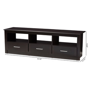 Baxton Studio Ryleigh Modern and Contemporary Wenge Brown Finished TV Stand Baxton Studio-TV Stands-Minimal And Modern - 2