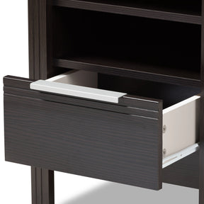 Baxton Studio Hamish Modern and Contemporary Wenge Brown Finished 1-Drawer Nightstand Baxton Studio-nightstands-Minimal And Modern - 6