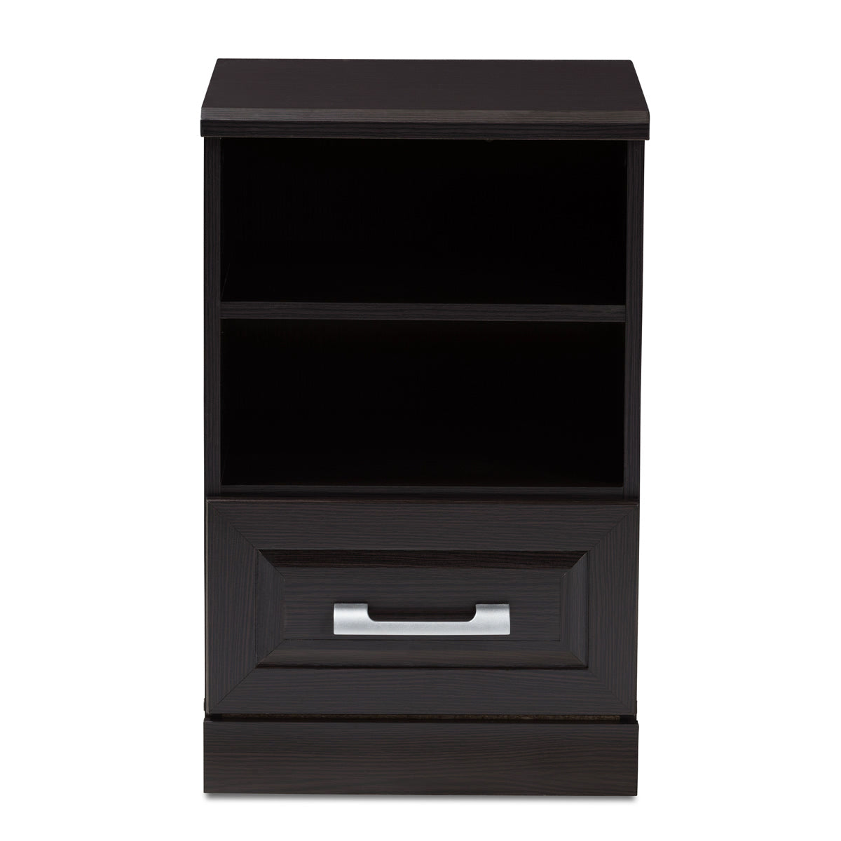 Baxton Studio Odelia Modern and Contemporary Wenge Brown Finished 1-Drawer Nightstand Baxton Studio-nightstands-Minimal And Modern - 3