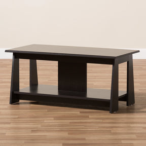 Baxton Studio Fionan Modern and Contemporary Wenge Brown Finished Coffee Table Baxton Studio-coffee tables-Minimal And Modern - 6