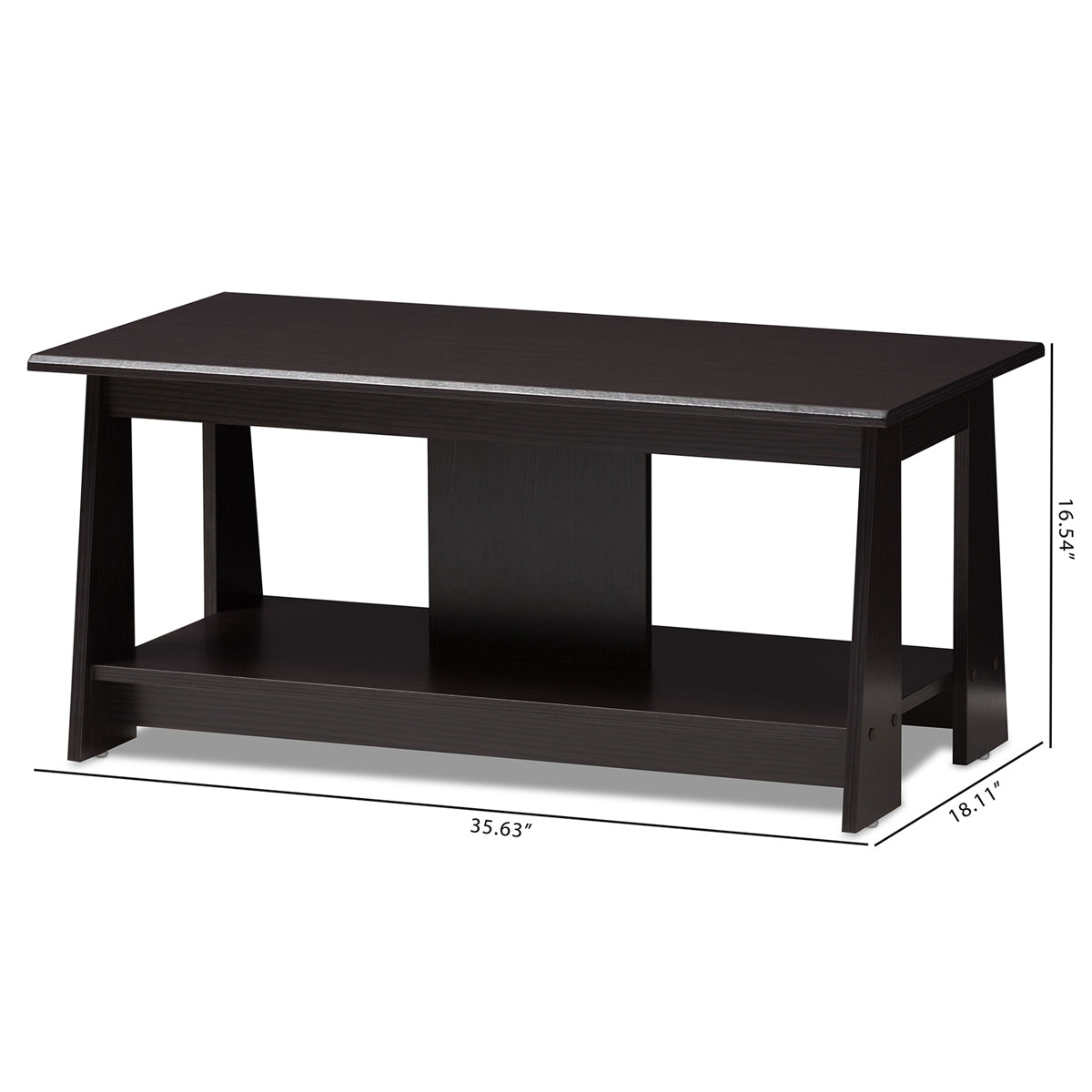 Baxton Studio Fionan Modern and Contemporary Wenge Brown Finished Coffee Table Baxton Studio-coffee tables-Minimal And Modern - 7