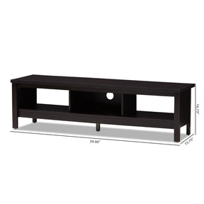 Baxton Studio Callie Modern and Contemporary Wenge Brown Finished TV Stand Baxton Studio-TV Stands-Minimal And Modern - 7