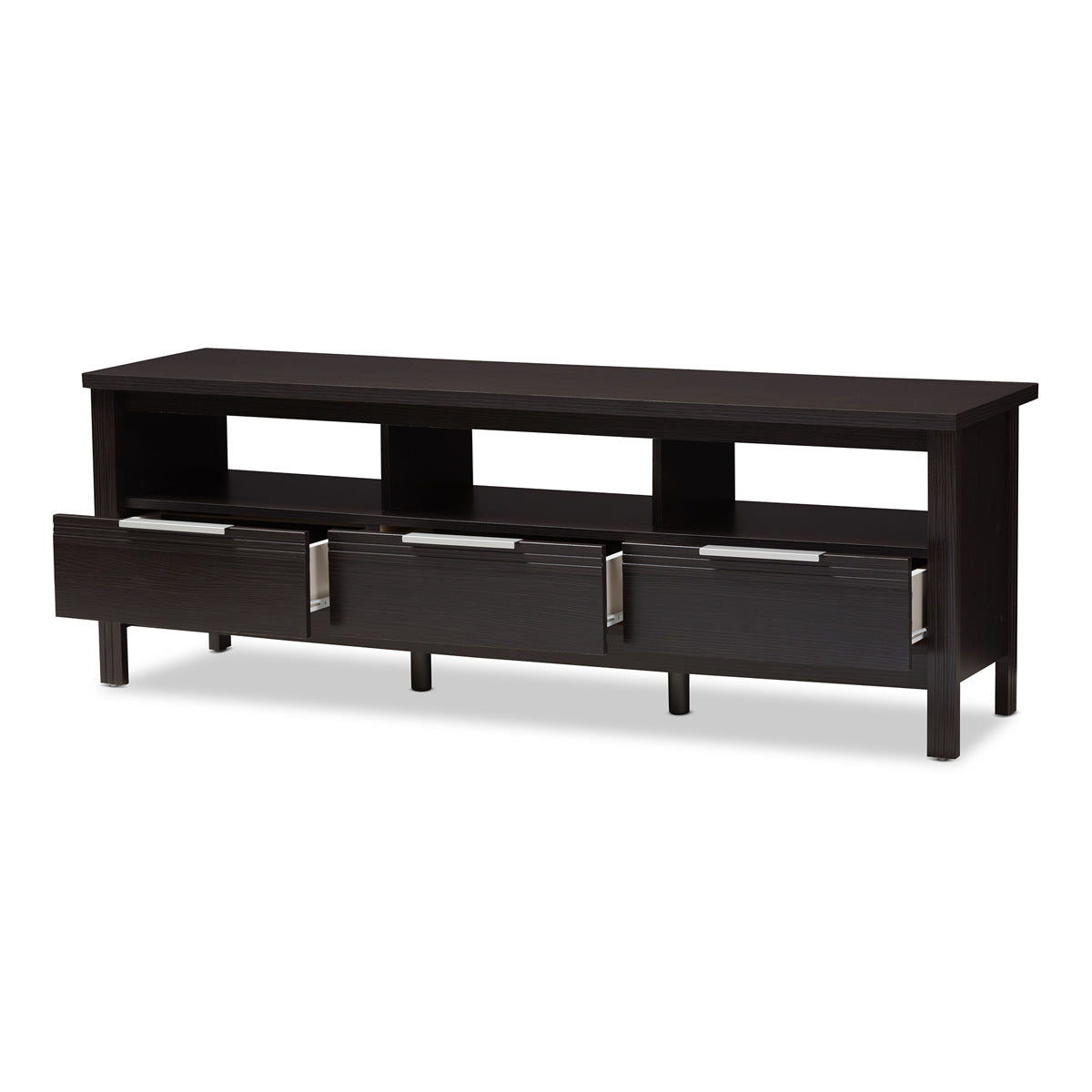 Baxton Studio Elaine Modern and Contemporary Wenge Brown Finished TV Stand Baxton Studio-TV Stands-Minimal And Modern - 2