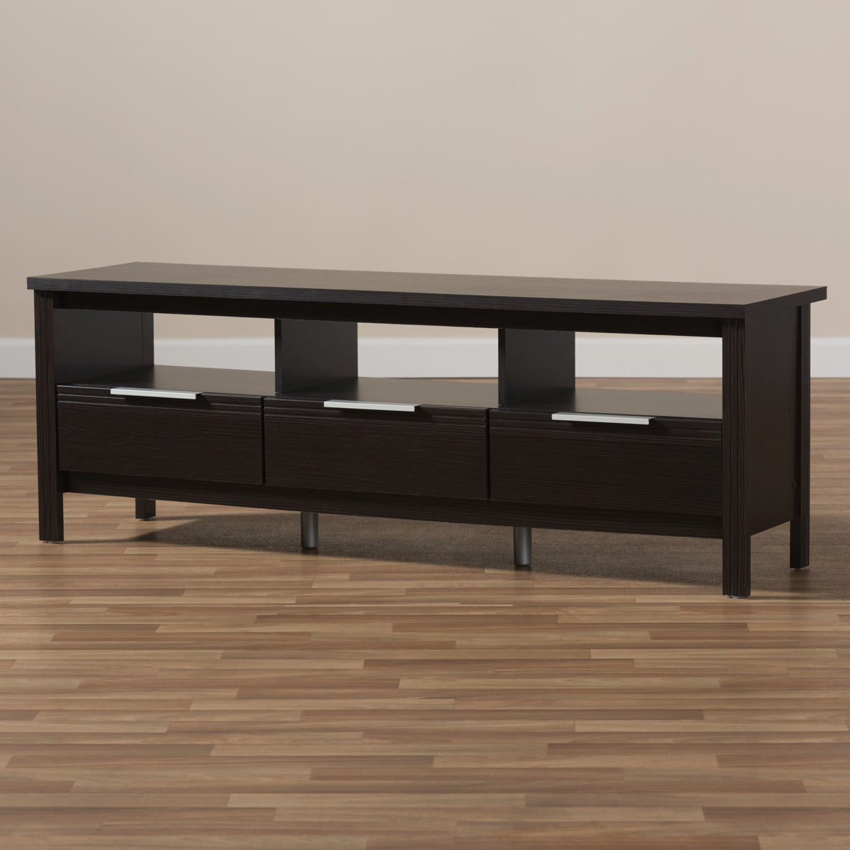 Baxton Studio Elaine Modern and Contemporary Wenge Brown Finished TV Stand Baxton Studio-TV Stands-Minimal And Modern - 8