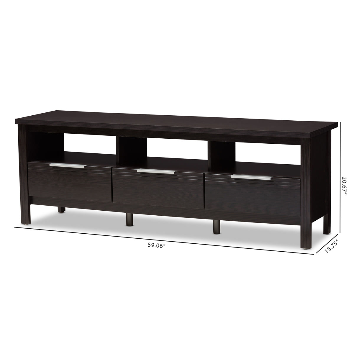 Baxton Studio Elaine Modern and Contemporary Wenge Brown Finished TV Stand Baxton Studio-TV Stands-Minimal And Modern - 9