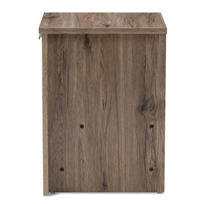 Baxton Studio Laverne Modern and Contemporary Oak Brown Finished 1-Drawer Nightstand Baxton Studio-nightstands-Minimal And Modern - 4